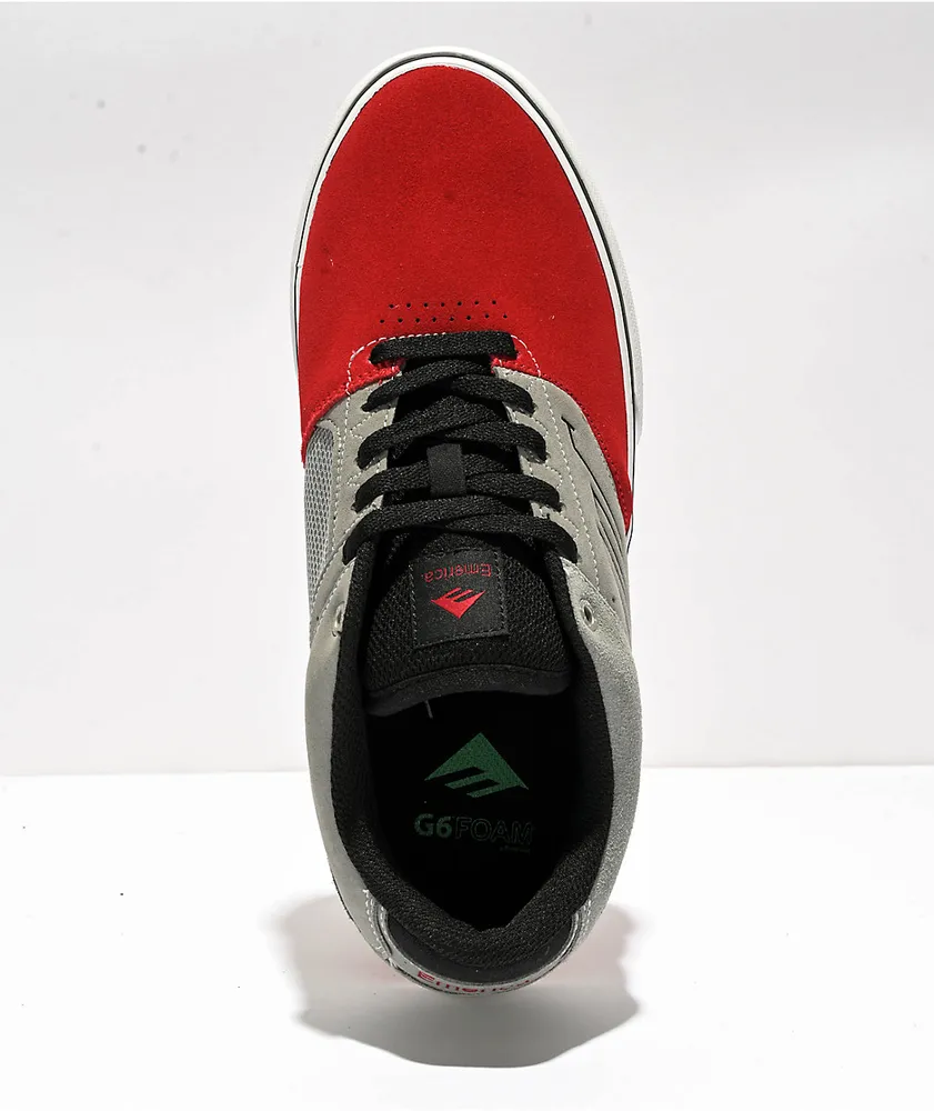 tenies emerica the low vulc rojos gris negro