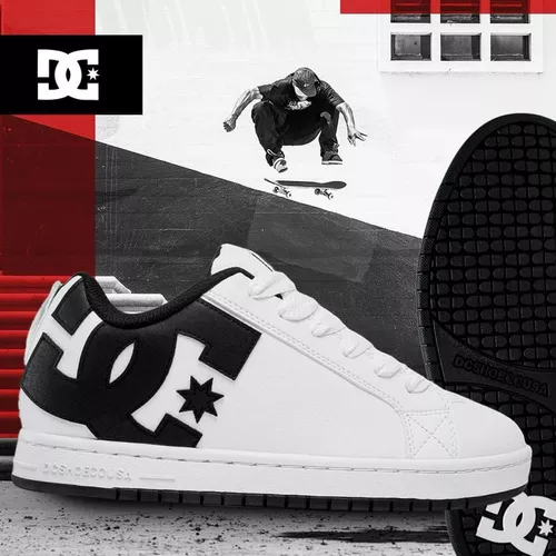 tenis dc court graffik blancos negro